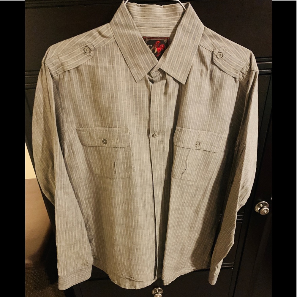 Men’s Button Down Linen Shirt XL